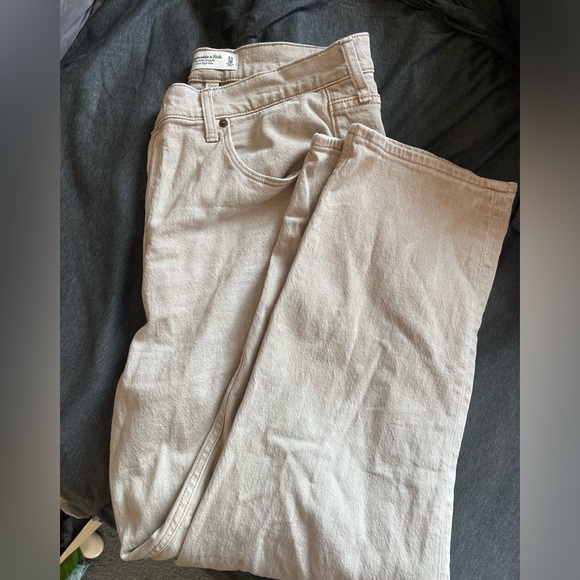 Abercrombie & Fitch Curve Love ankle straight jeans, khaki, size 33 - Picture 3 of 7